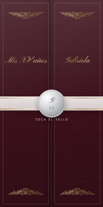Invitación digital de xv años — diseño Tríptico, modelo Puertas de gala