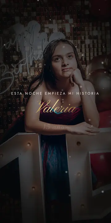 Invitación digital de xv años — diseño Cinemática, modelo Noche de gala